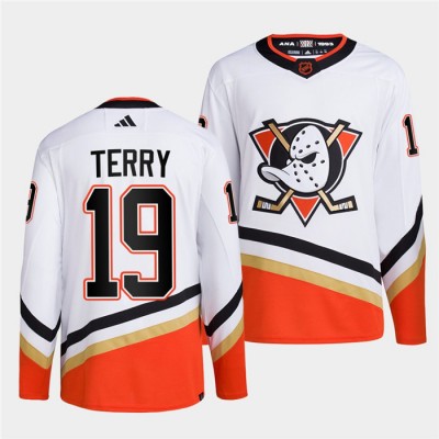 Anaheim Anaheim Ducks #19 Troy Terry Men's adidas Reverse Retro 2.0 Authentic Player Jersey - White Men's
